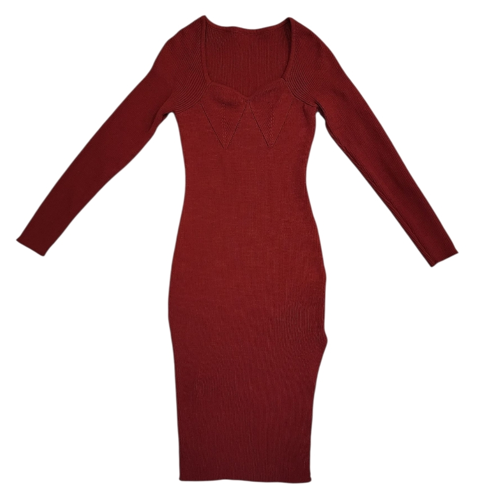 Shein Red Corset Style Sweater Dress - Size Small